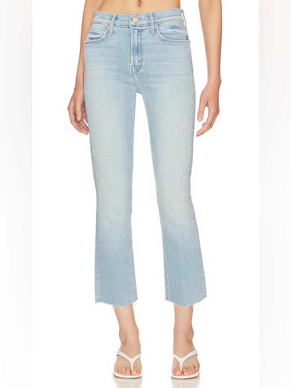 NWT Mother Mid Rise Dazzler Crop Fray Jeans